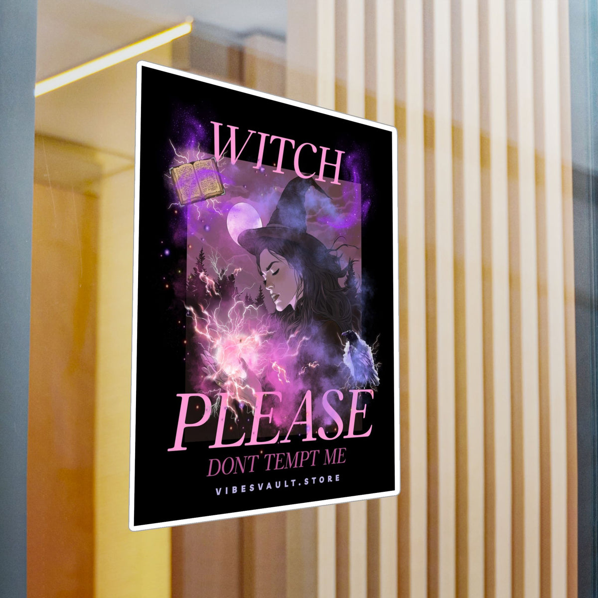 Witch Please Vinyl Sticker — 'Don't Tempt Me' Gothic Witchy Kiss-Cut Decal— Halloween 2026