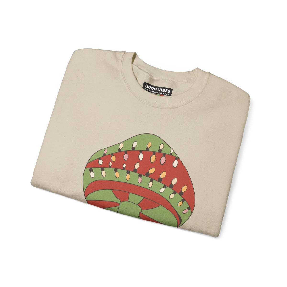 Mushroom Tree Crewneck Sweatshirt — Festive Toadstool Holiday Graphic