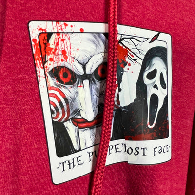 Red Jigsaw and Scream Inspired Zip-Up Hoodie