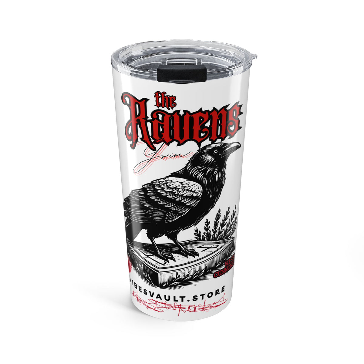 Raven Graphic 20oz Insulated Tumbler — Gothic Crow Travel Mug
