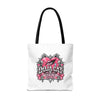 Pink Heart Chrome Eye All-Over Print Tote Bag