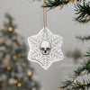 Double White Goth Skull Snowflake Christmas Ornament 1pc, 3pcs, 5pcs, or 10pcs