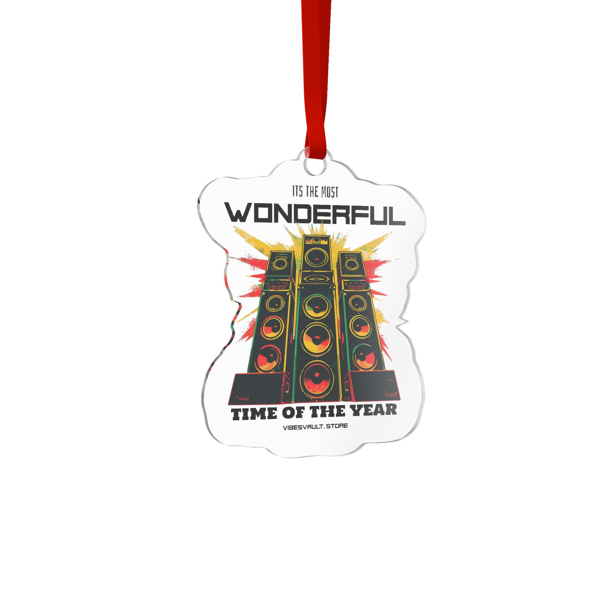 Acrylic Ornament — "Wonderful Time of the Year" Speaker Stack Christmas Ornament