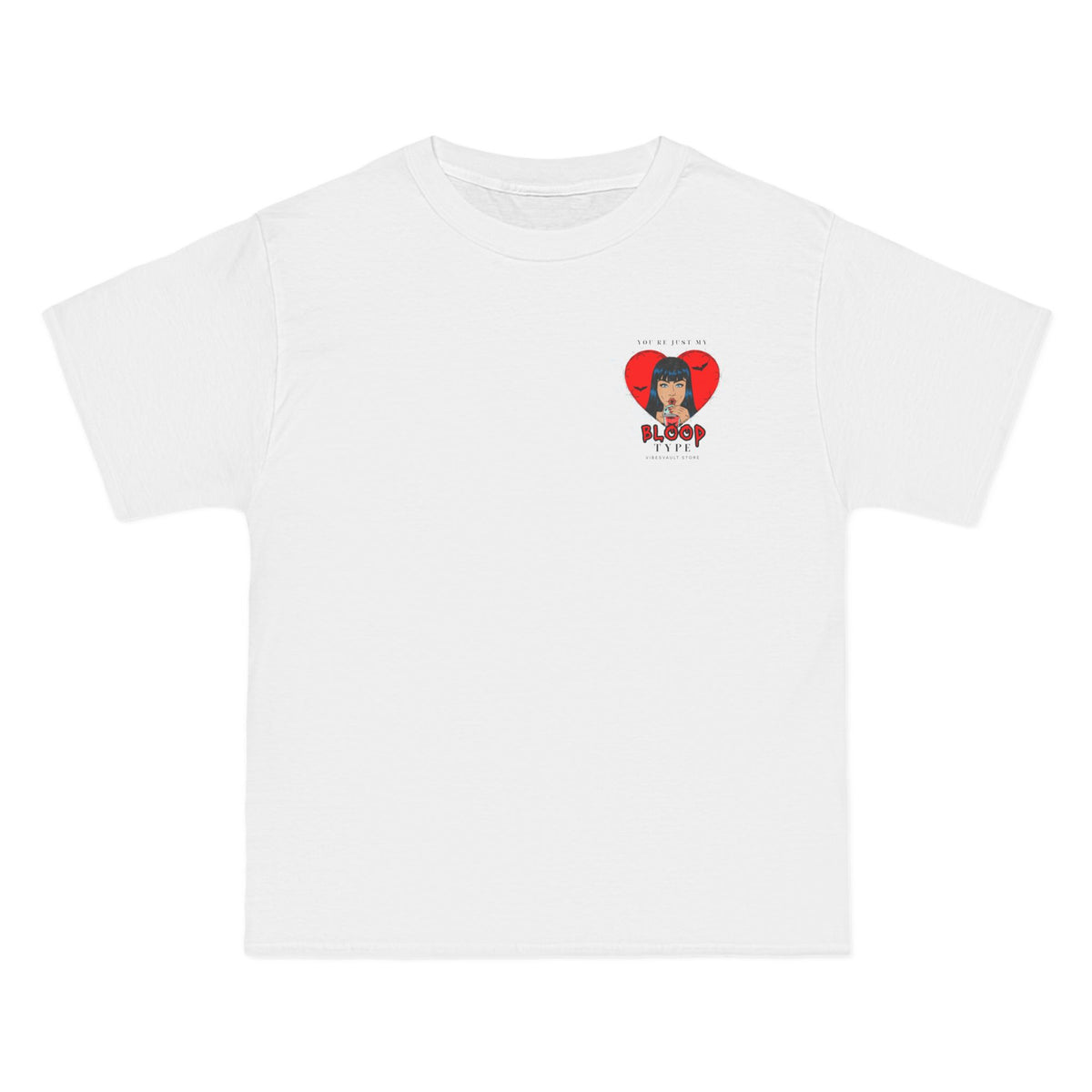 T-Shirt — "You Know My Blood Type" Retro Vampire Heart Graphic Tee