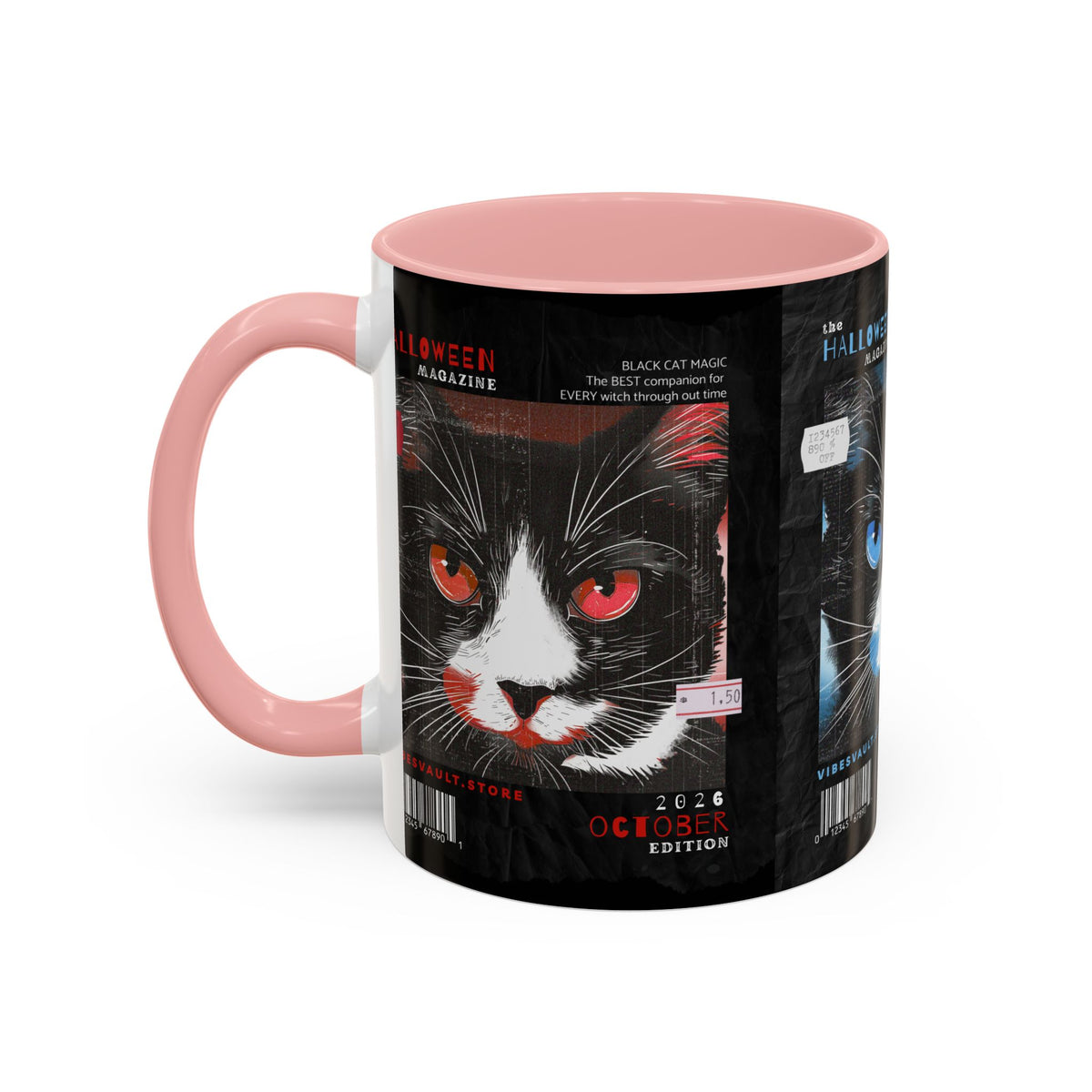 Halloween Cat Coffee Mug — Two-Tone Accent 11/15oz - Fall Halloween 2026