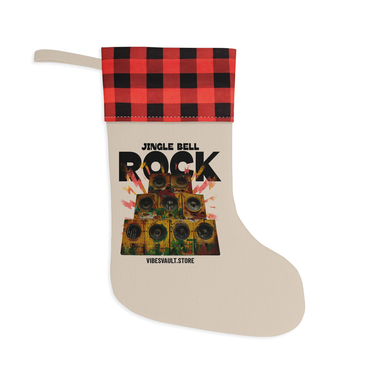 HOLIDAY Vintage Holiday Speakers Christmas Stocking