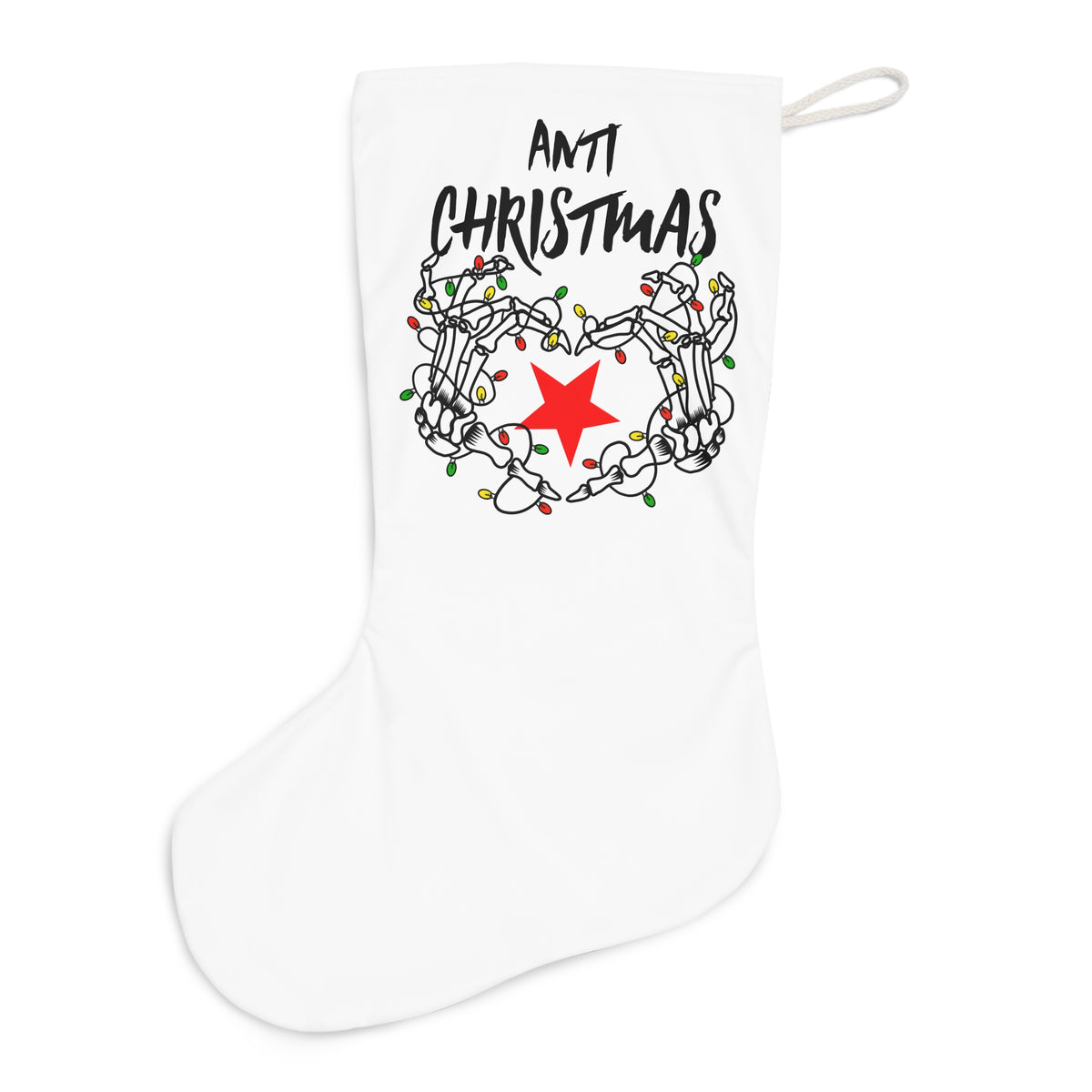 HOLIDAY Skeleton Heart Santa Stocking
