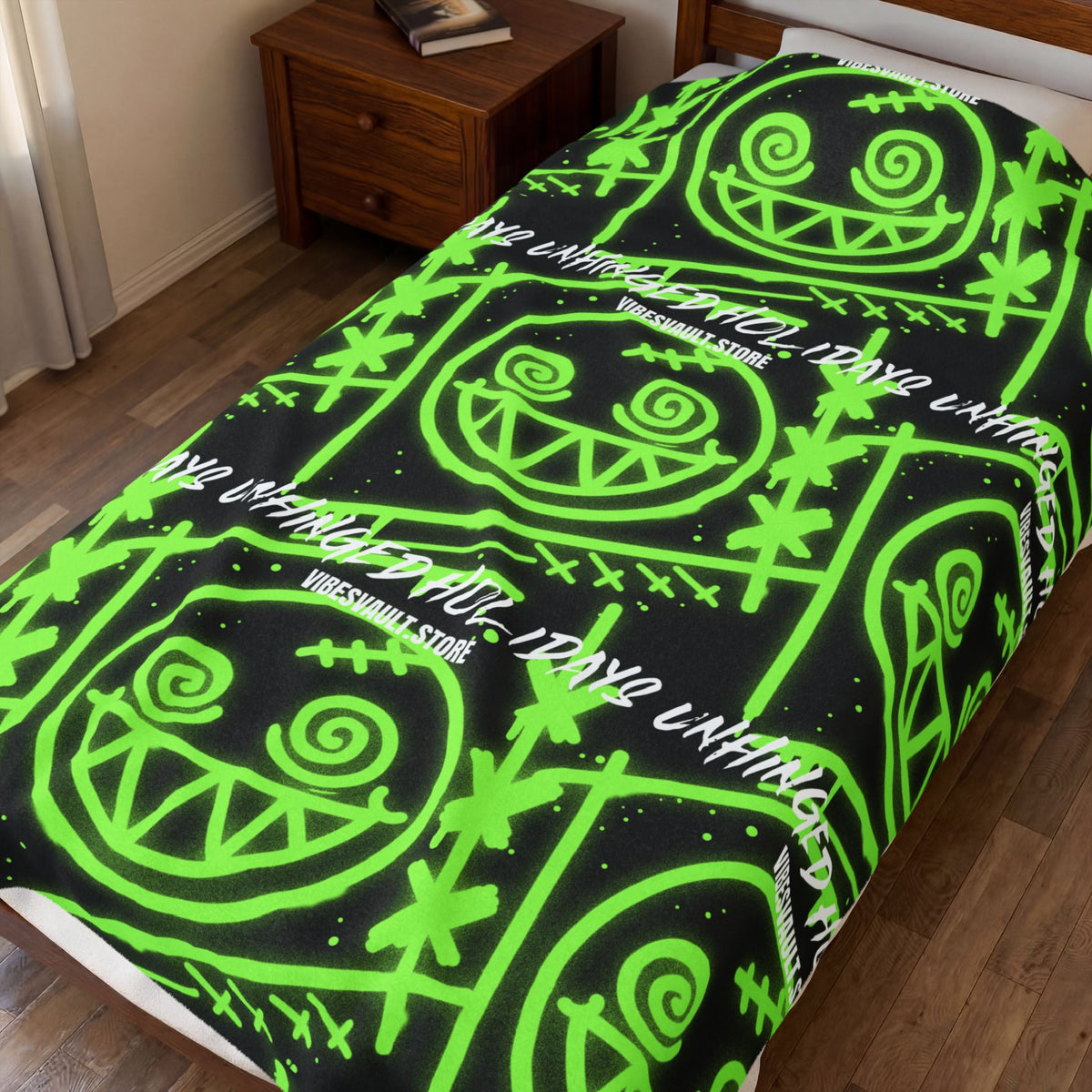 Neon Grin Velveteen Plush Blanket