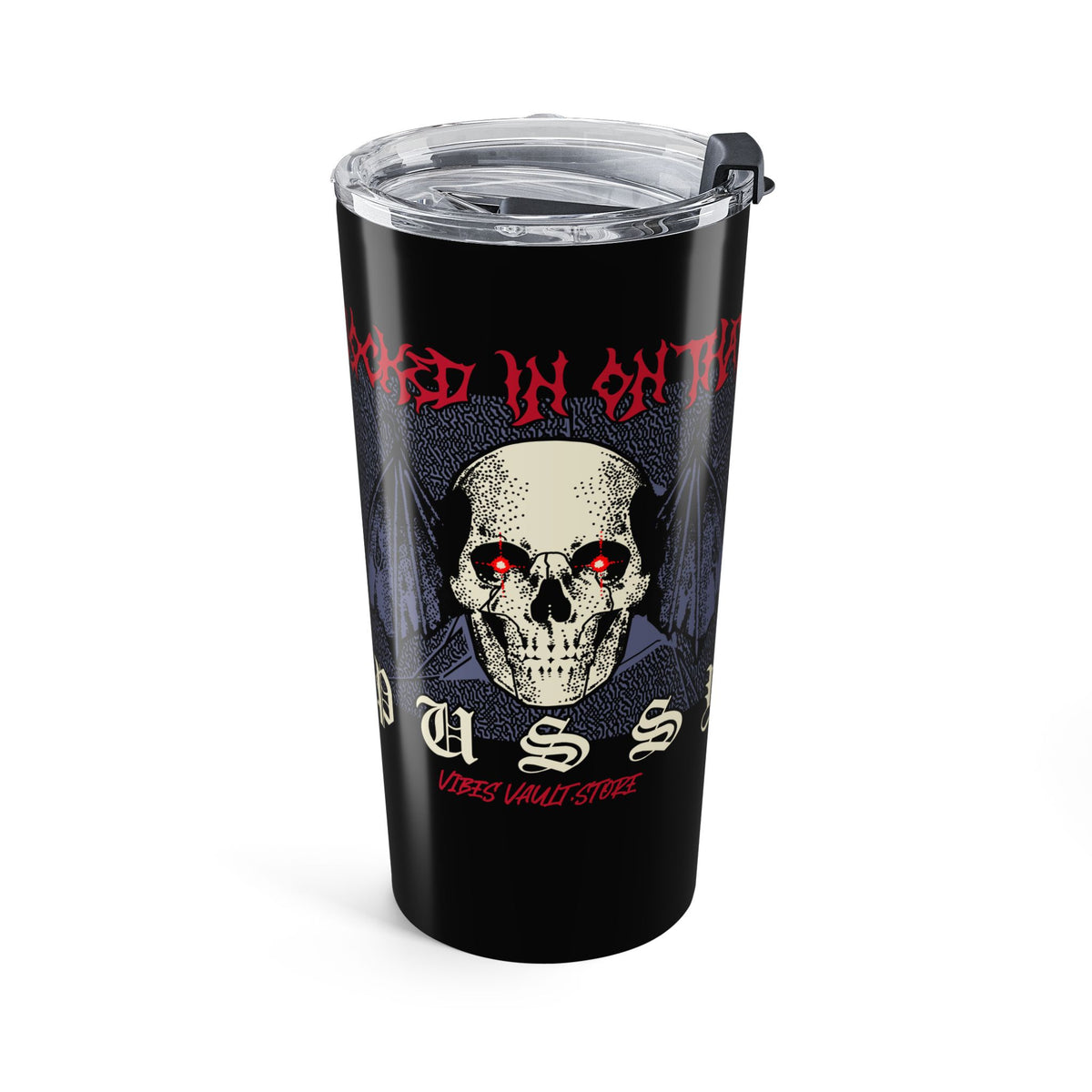 20oz Gothic Bat Tumbler — 'ASPD' Dark Skull Travel Cup
