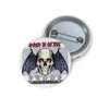 Skull Bat Button - "Locked in on that Pussy"  Pin - Black and Red Evil Eyes - Fall Halloween 2026