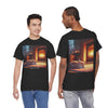 Cozy Fireplace Cat T‑Shirt