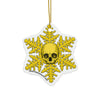 Yellow Skull Snowflake Christmas Ornament 1pc, 3pcs, 5pcs, or 10pcs