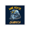 Die-Cut Sticker — Fallout Retro Power Armor Helmet with “War Never Changes” Quote