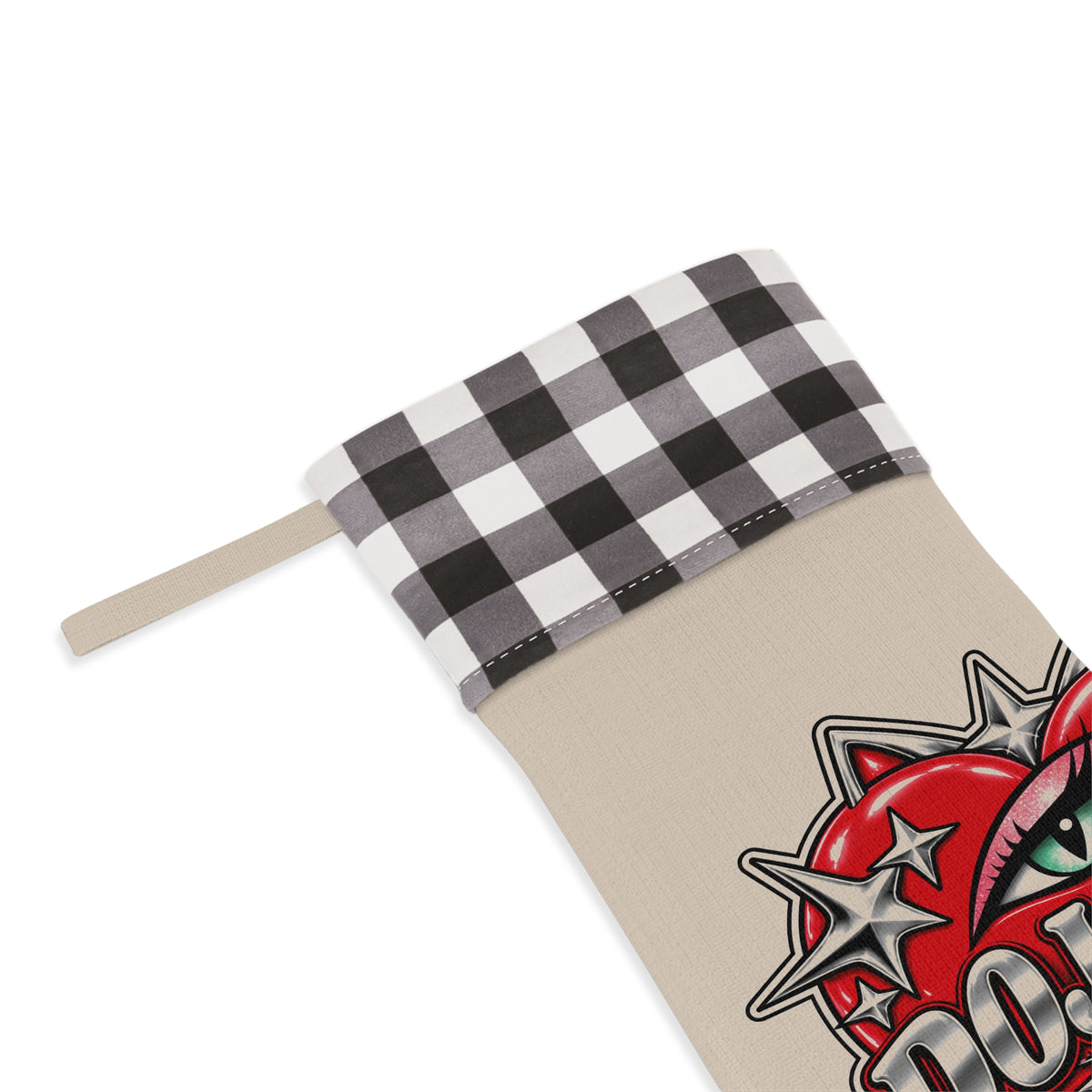 Red Heart Chrome Eye Christmas Stocking