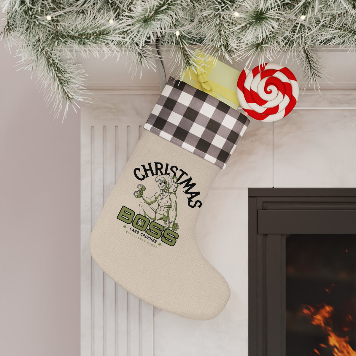 HOLIDAY Boss Gym Girl Christmas Stocking