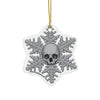 Gray Goth Skull Snowflake Christmas Ornament 1pc, 3pcs, 5pcs, or 10pcs