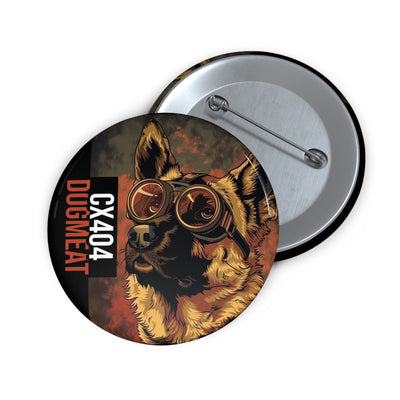 Dog Fallout Aviator Pin Button — 'CX404 Dugmeat' Vintage Goggles Badge