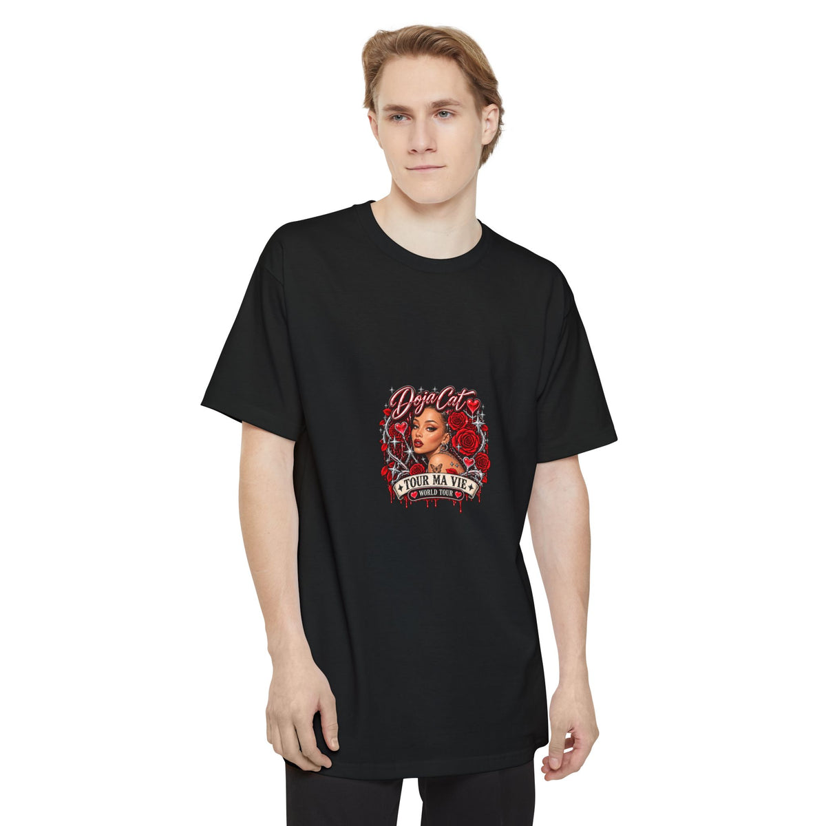 Red Roses Chrome Portrait Hanes Tall Beefy-T Shirt