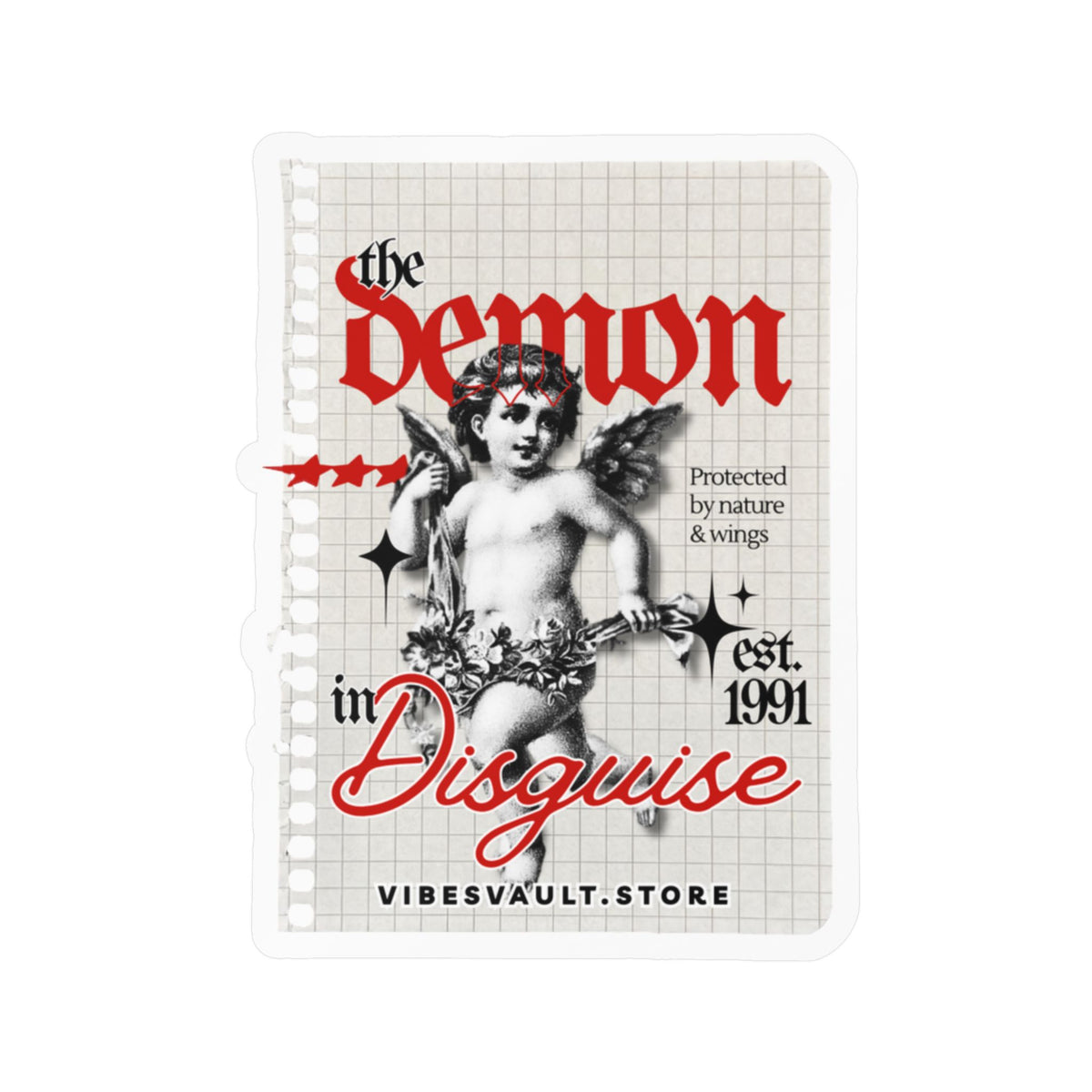 The Demon in Disguise Kiss-Cut Vinyl Sticker — Halloween 2026