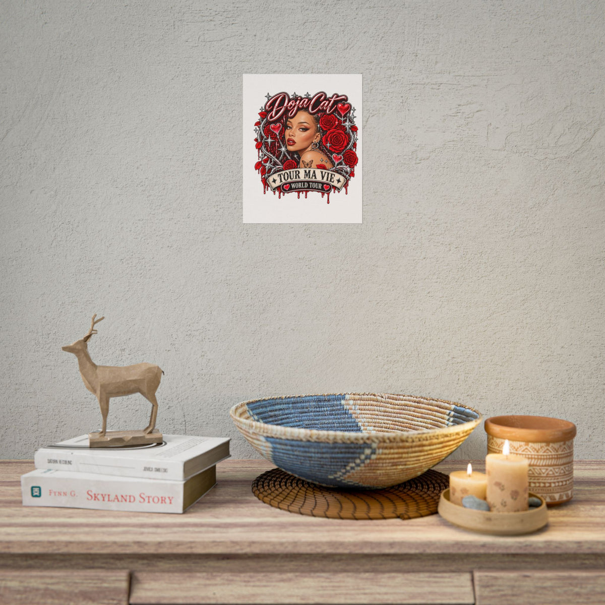 Red Roses Chrome Portrait Rolled Poster
