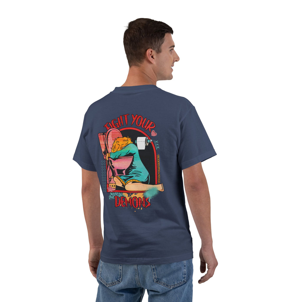 Fight Your Demons XXX - T-shirt Top - Retro Graphic Tee - Fall Halloween 2026