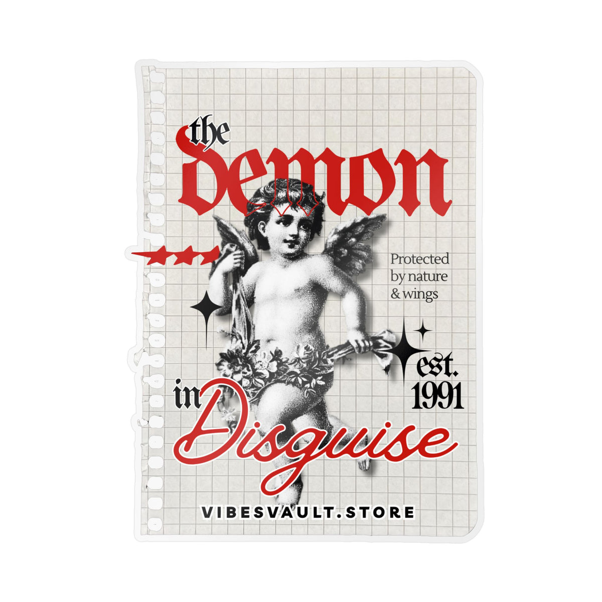 The Demon in Disguise Kiss-Cut Vinyl Sticker — Halloween 2026