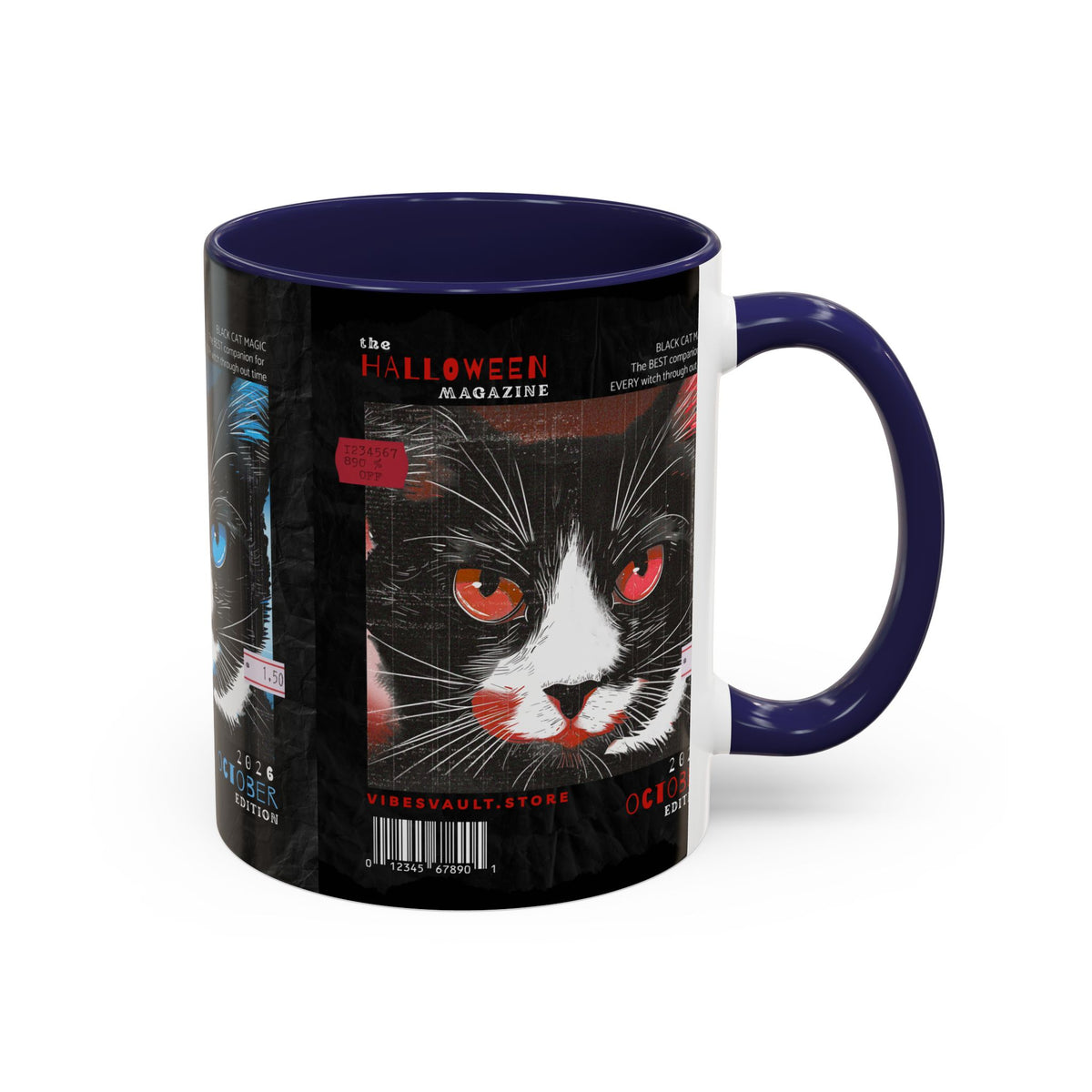 Halloween Cat Coffee Mug — Two-Tone Accent 11/15oz - Fall Halloween 2026