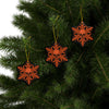Orange Black Skull Snowflake Christmas Ornament 1pc, 3pcs, 5pcs, or 10pcs