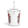 Red Heart Chrome Eye Ice Bucket with Tongs