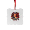 Red Roses Chrome Portrait Aluminum Ornaments