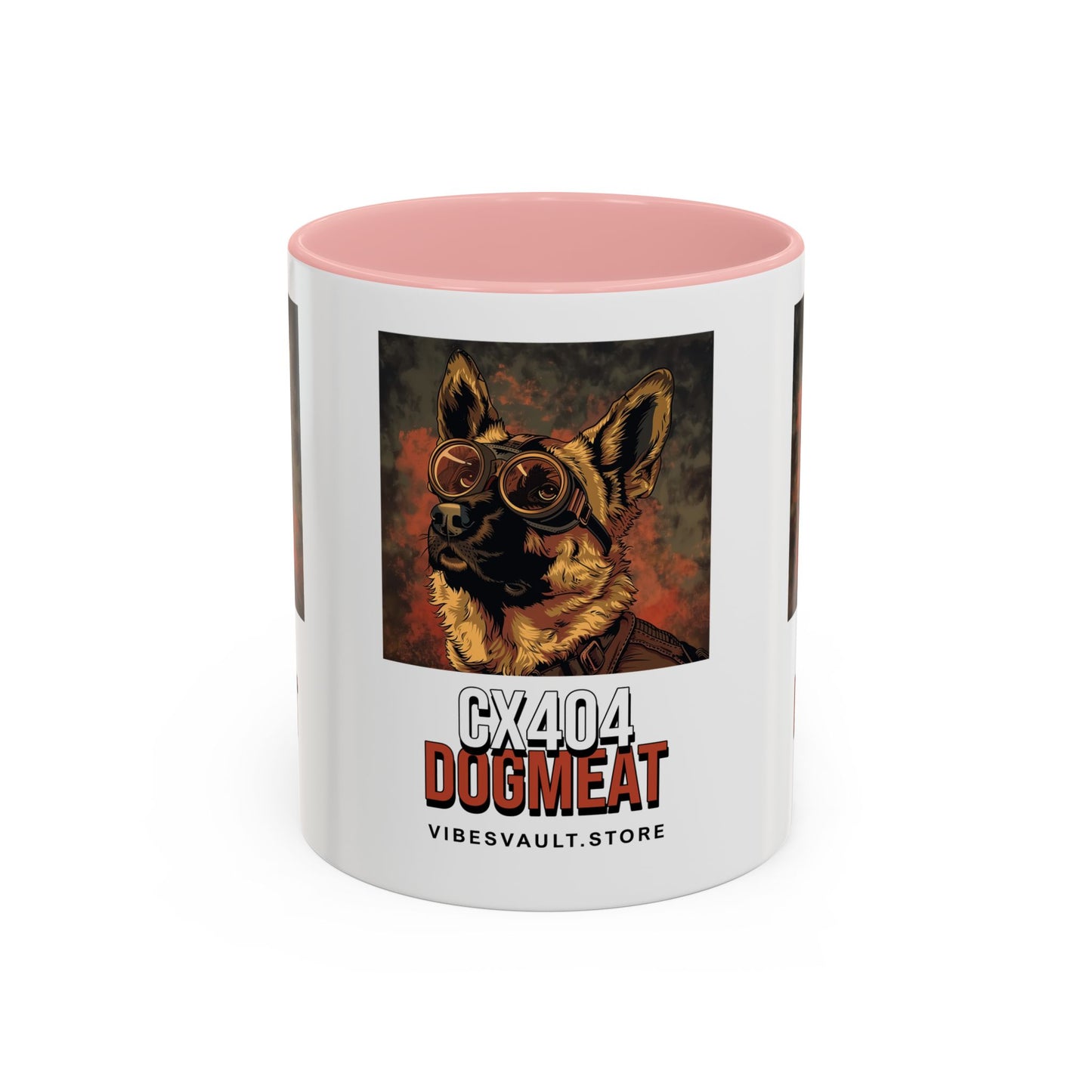 Dogmeat CX404 Accent Coffee Mug — Retro Pilot German Shepherd Gift (11/15oz)