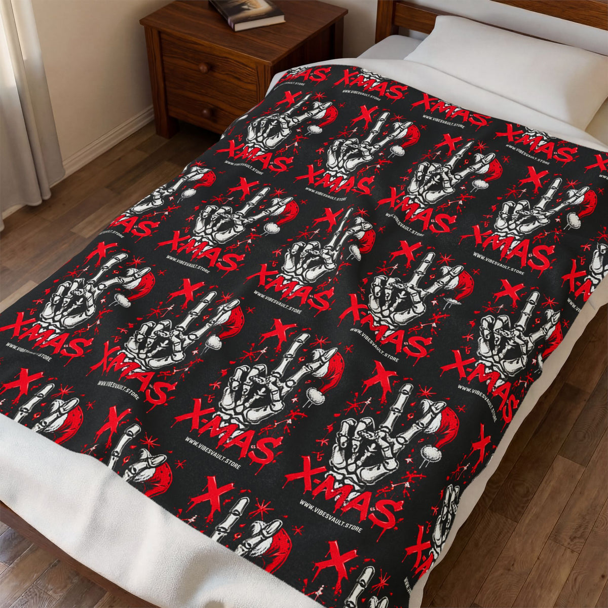 HOLIDAY Rock On Xmas Velveteen Plush Blanket