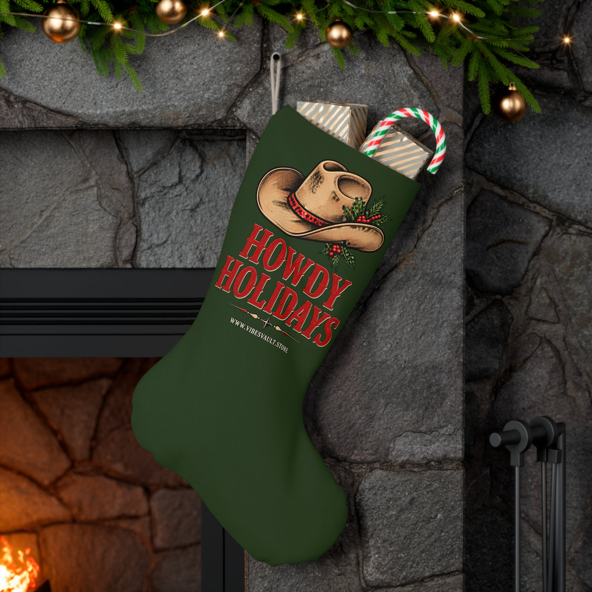 HOLIDAY Howdy Holidays Santa Stocking