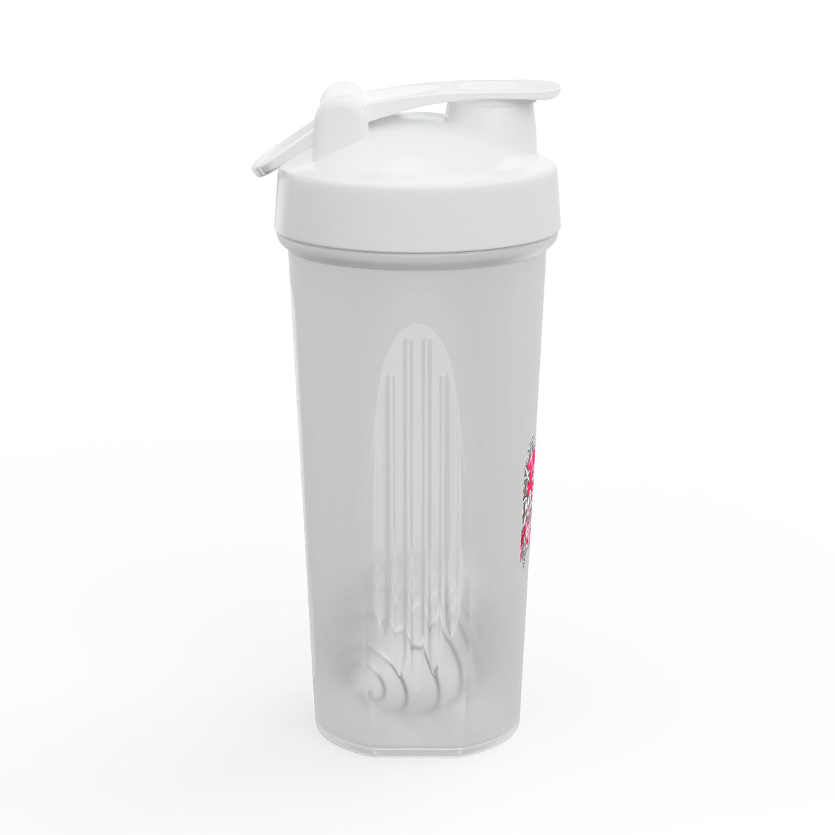 Pink Heart Chrome Eye Protein Shaker
