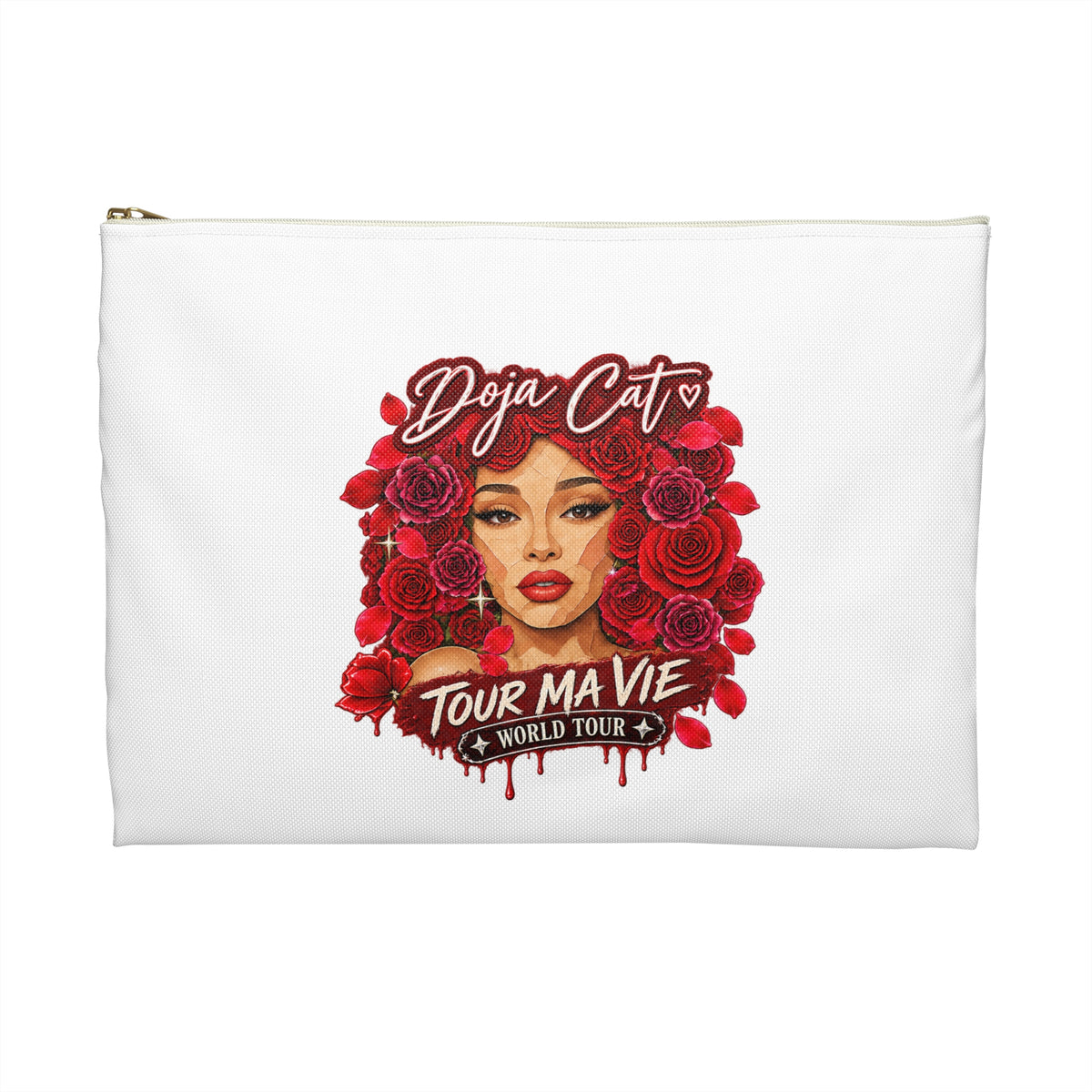 Rose Mosaic Portrait Accessory Pouch