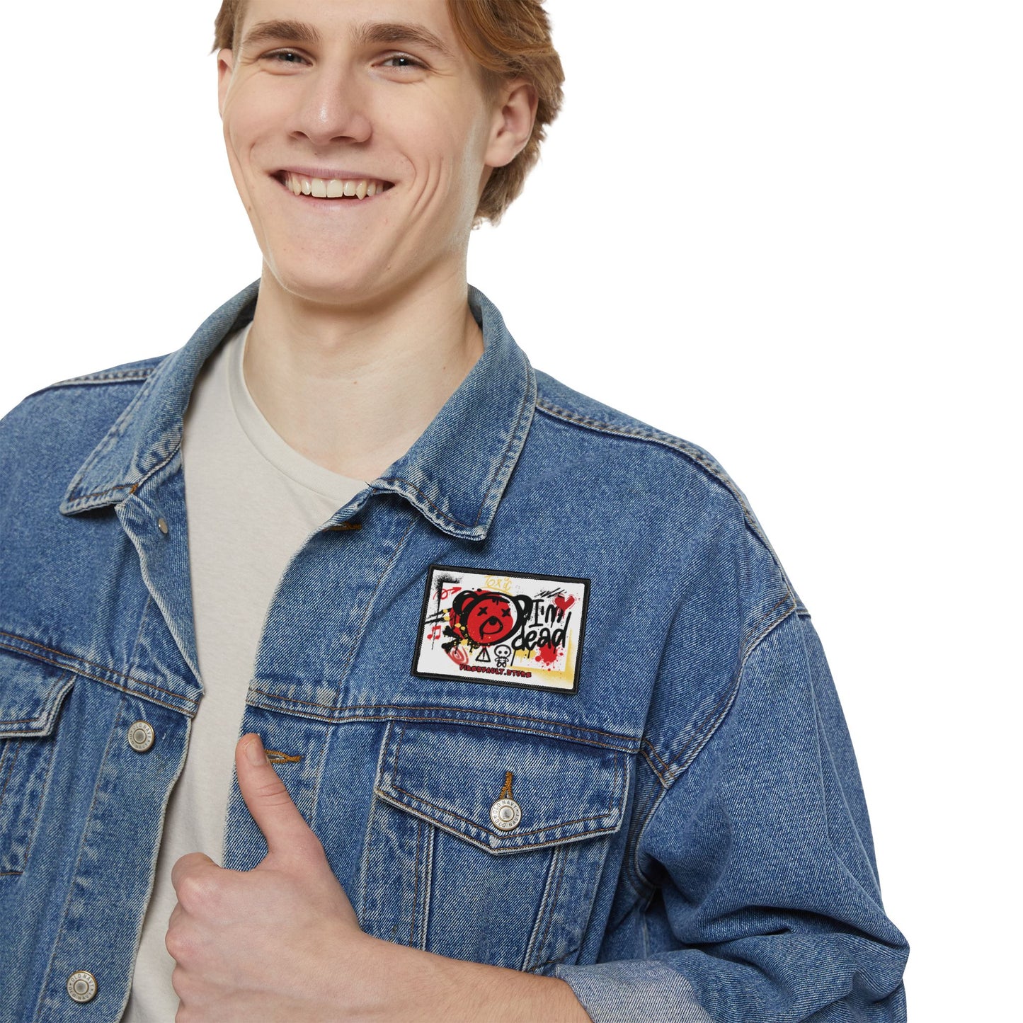 I'm Dead Teddy Bear Iron-On Patch