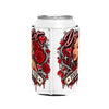 Red Roses Chrome Portrait Can Cooler Sleeve