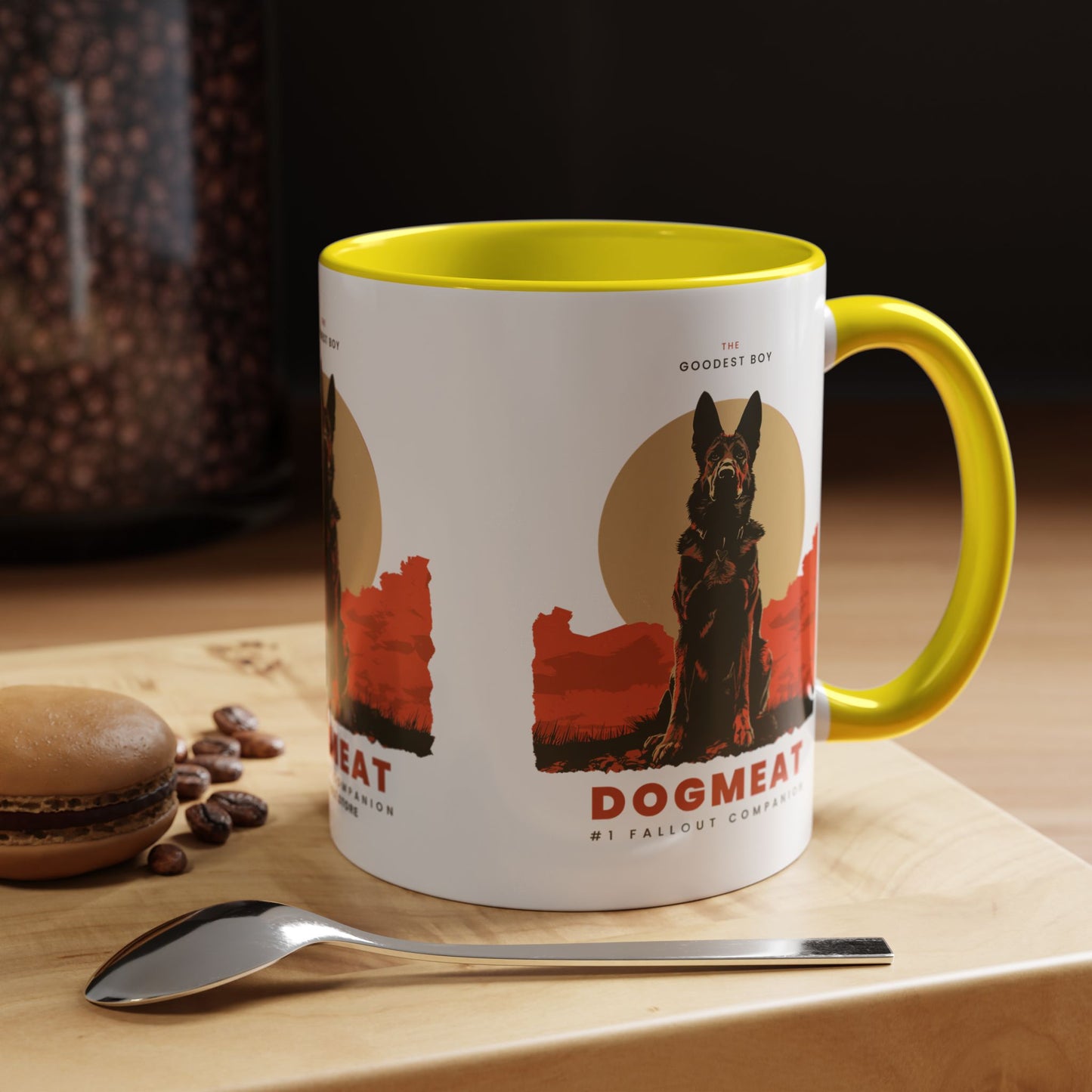 Dogmeat Fallout Mug — Retro K9 Accent Coffee Cup (11/15oz)