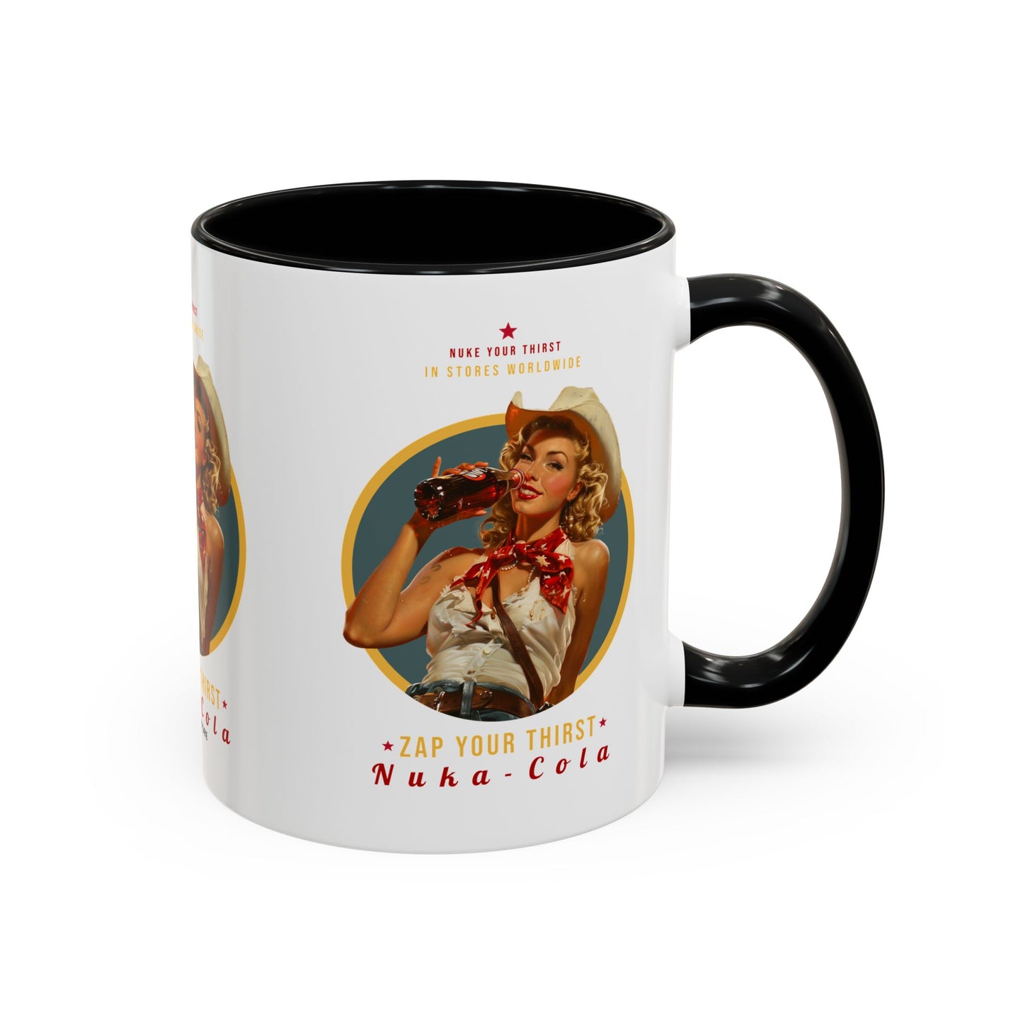 Apocalyptic Anime Coffee Mug — Nuka Cola Soda Girl Accent Mug (11/15oz)
