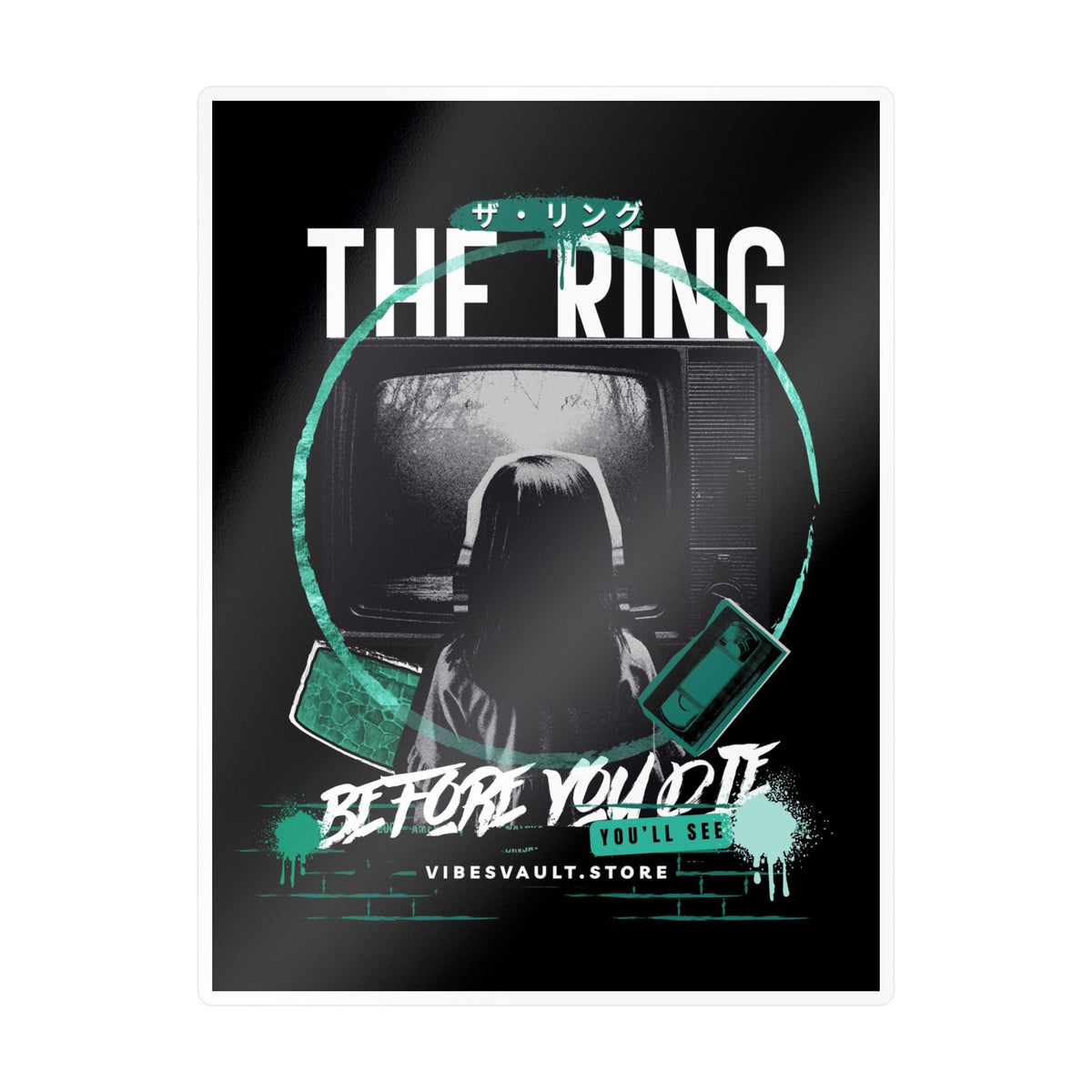 Kiss-Cut Vinyl Decal — "The Ring: Before You Die" Horror Movie Sticker— Halloween 2026