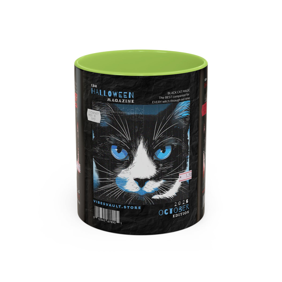 Halloween Cat Coffee Mug — Two-Tone Accent 11/15oz - Fall Halloween 2026