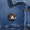Black Halloween Cat with Red Evil Eyes - Pin Button Badge - Fall 2026