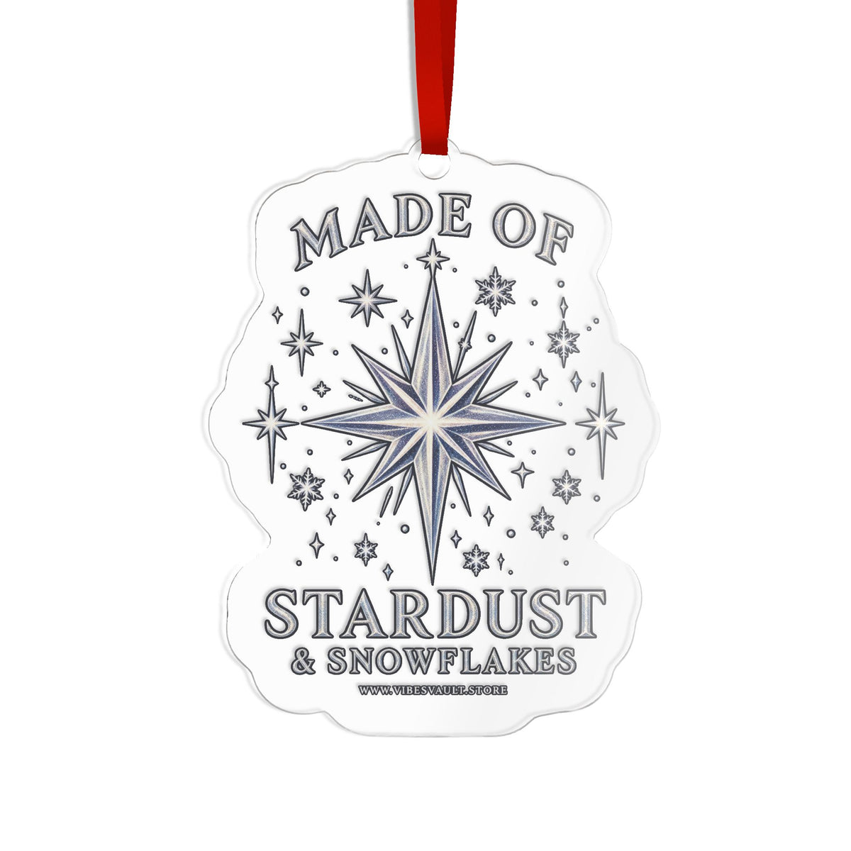 HOLIDAY Stardust and Snowflakes Custom Cut Acrylic Ornament