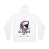 October Skull & Cat Hoodie — Halloween Moon Graphic Athletic Hoodie