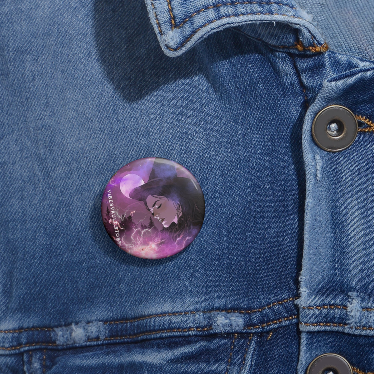 Witch Full Moon Pin - Magic Button Badge - Fall Halloween 2026