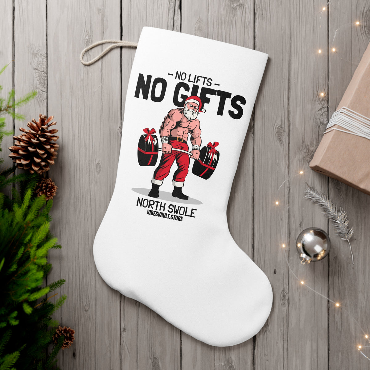 HOLIDAY Santa Lifting Gifts Santa Stocking