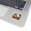 Fall Kitty Pumpkin Spice Latte Stickers Black