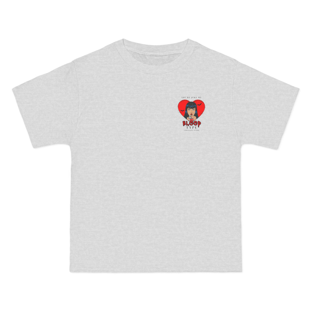 T-Shirt — "You Know My Blood Type" Retro Vampire Heart Graphic Tee