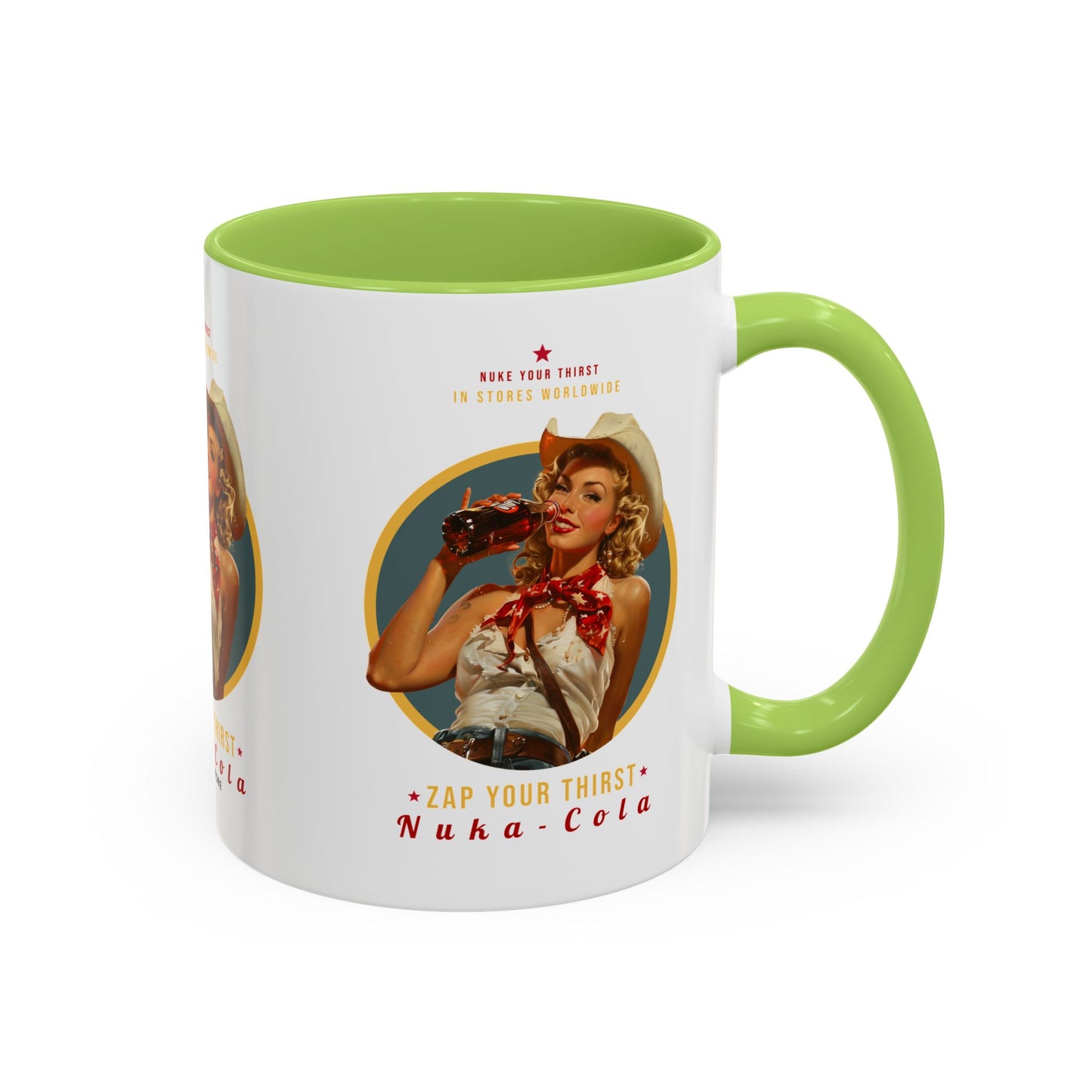 Apocalyptic Anime Coffee Mug — Nuka Cola Soda Girl Accent Mug (11/15oz)