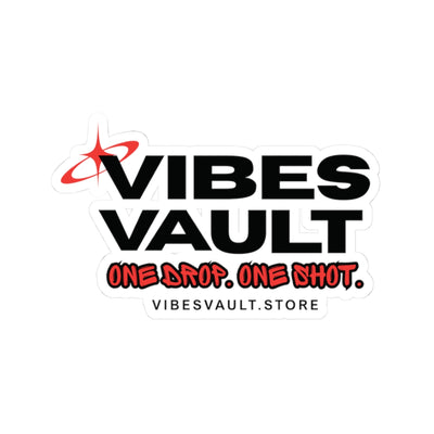 Vibes Vault Logo Sticker with Starburst Kiss-Cut Decal